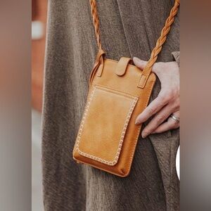 NWOT Save the Girls Touch Screen Crossbody Purse in Honey Mustard